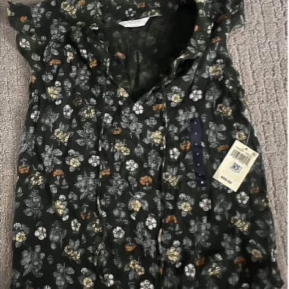 Lucky Brand Dark Floral Blouse NWT
